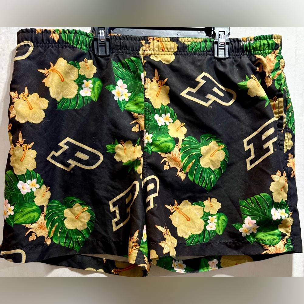 PURDUE BOILERMAKERS NCAA MENS FLORAL SLIM FIT 5.5" SWIMMING SUIT TRUNKS Size-XXL